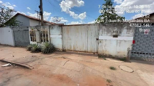 RUA DO BARU, N. 573, CASA 08, LTS 20 E 21, QD 62, LUIS EDUARDO MAGALHAES