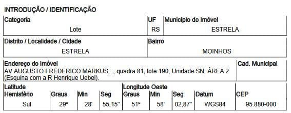 AVENIDA AUGUSTO FREDERICO MARKUS, N. SN, PARTE QD 81, LT 190, A02, ESTRELA