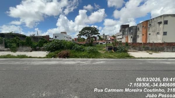 RUA PROFESSORA CARMEN MOREIRA COUTINHO, N. SN, LT L QD 80, JOAO PESSOA