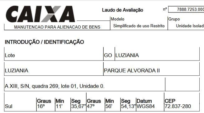AVENIDA XIII QD 269, N. SN, LT 01, LUZIANIA
