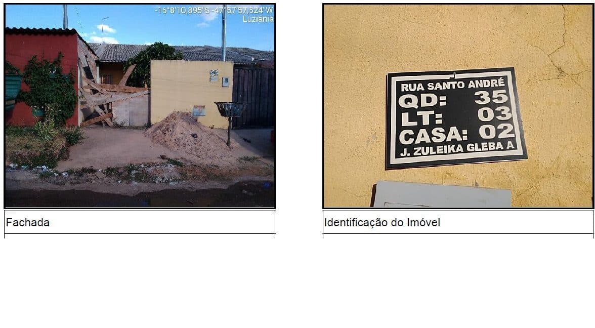 RUA SANTO ANDRE, N. SN, CS 02 QD 35 LT 03, LUZIANIA